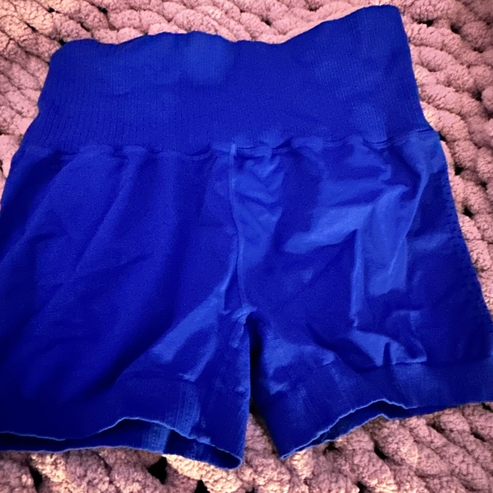 Free People Good Karma Running Shorts size M/L indigo blue color